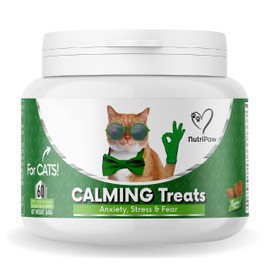 NutriPaw Calming Treats For Cats - Reduce Stress, Fear, Nervousness, Anxiety & Travel Issues - Natural Calming Support as a Tasty Treat - Lasts up to 2 Months