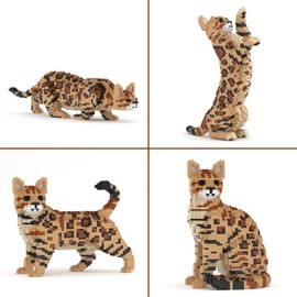 JEKCA Bengal Cat 4-in-1 Pack 01S-M01 | Cat Plastic Building Blocks | Age 14+