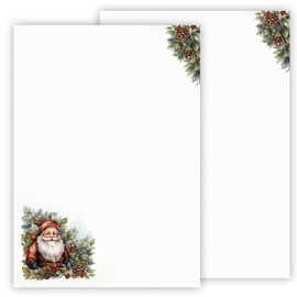 Christmas Letter Paper / Envelope Set with Santa Claus Printed 2 Sides A4 120 g/m² C6 80 g/m² from 10 to 100 Sheets with Envelopes Envelope (50 Writing Paper without Envelopes)