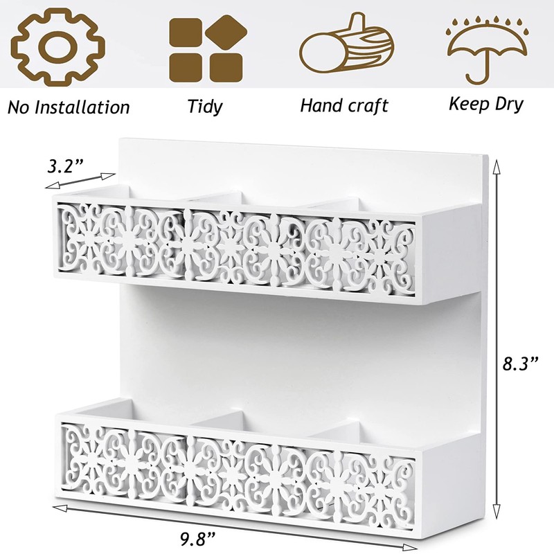 QILICHZ Tea Bag Organizer 2 Tier Wood Tea Bags Holder