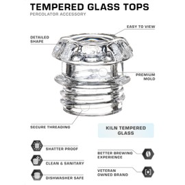 COLETTI Coffee Percolator Glass Top Replacement - (Pack of 2)