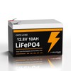 12V 10Ah LiFePO4 Battery, Up to 3000 Deep Cycles Rechargeable