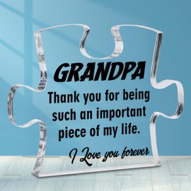 Moyel Grandpa Gifts Christmas Birthday Gifts for Grandpa Funny Puzzle Acrylic Plaque Grandfather Gifts from Grandkids Best Grandpa Gifts On Fathers Day