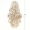 Siudus Light Blonde Curly Long Wigs for Women Middle Part