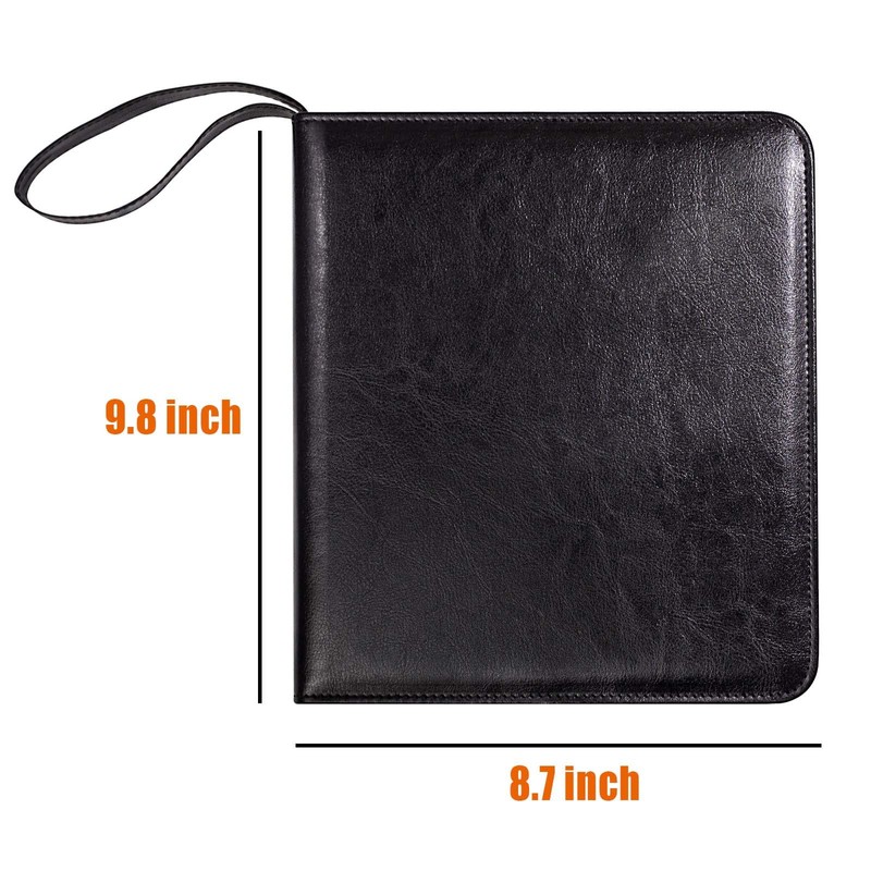 tutata Portable Zippered Key Case, Leather Key Organizer with Handle,
