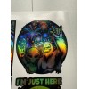 hOme Alien Sasquatch Fireworks Bigfoot Holographic Vinyl Decal