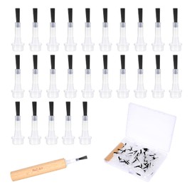100 Pcs Nail Polish Brush Replacement Kit Disposable Nail Polish Brushes with Wooden Handle Dip Powder Liquid Replacement Brushes Soft Bristles Brush for DIY Nails Art Salon