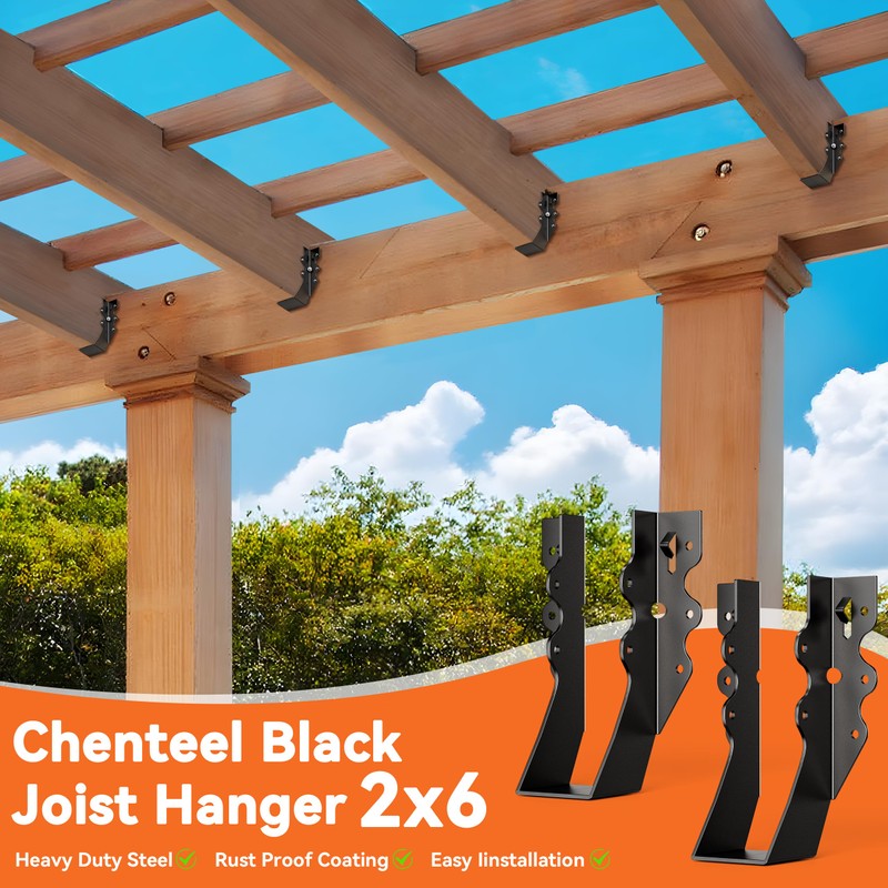 25 Pcs Black 2x6 Joist Hanger,LU26 18 Gauge Double Shear