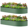 Raised Garden Bed 7 X 3 X 1 Metal Green