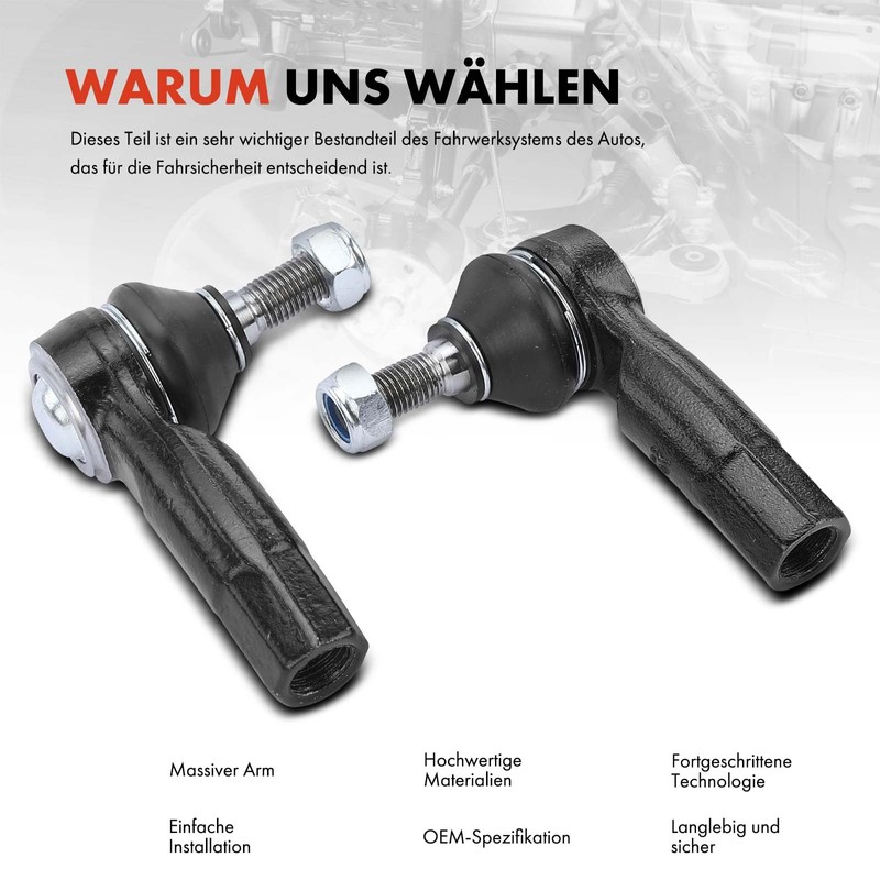 Frankberg 2 x Tie Rod End Front Axle Left Right