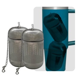 Della Stella 2 Pcs Tea Infuser for Loose Leaf & Fruit Infuser Insert – Extra Fine Mesh Strainer, 316 Stainless Steel with Screw-Top Lid, Reusable Filter for Herbs, Lemon, Cucumber, Coffee & Spices