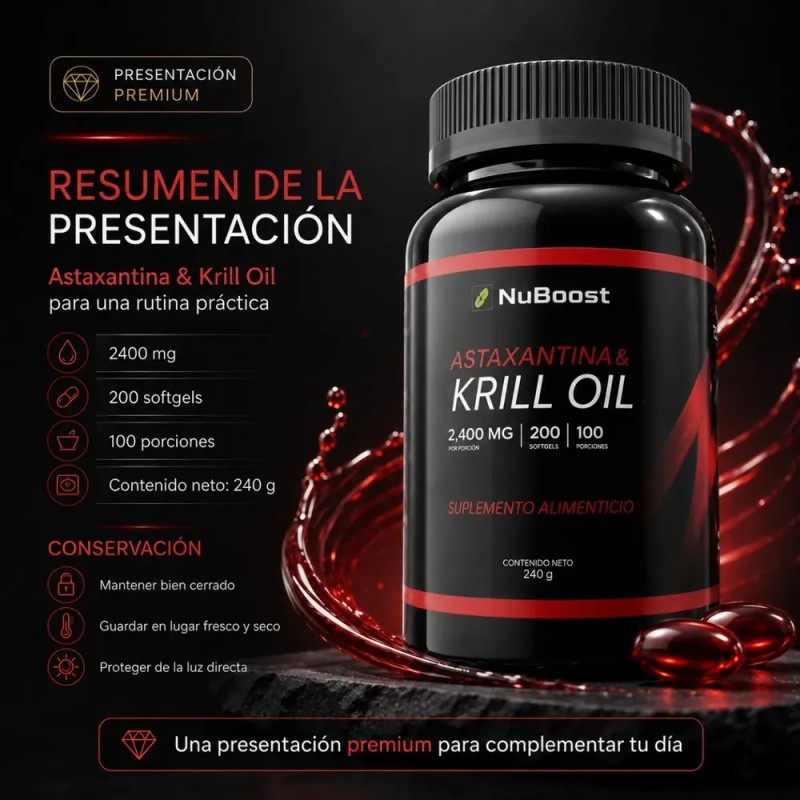 Omega 3 Krill Oil Astaxantina 2000mg 200 Capsulas Plus
