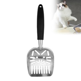 Jimkply Cat Litter Scoop Cat Litter Scoop, Cat Design Scoop, Cat Scoop for Cat Litter Tray, Efficient Cleaning, for Families, Pet Shops (Black)