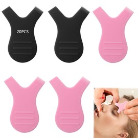 20 Eyelash Brush, Y Shape Eyelash Brush, Eyelash Lifting Accessories, Reusable, for Eyelash Perm and Combing, with High-Quality PU Storage Bag