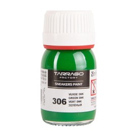 Tarrago Green Shoe Paint SNK 306 25ml Bottle with Brush and Sponge for Smooth Leather, Faux Leather or Canvas
