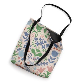 Vintage Scandinavian Folk Art Nordic Flowers Hygge Floral Tote Bag