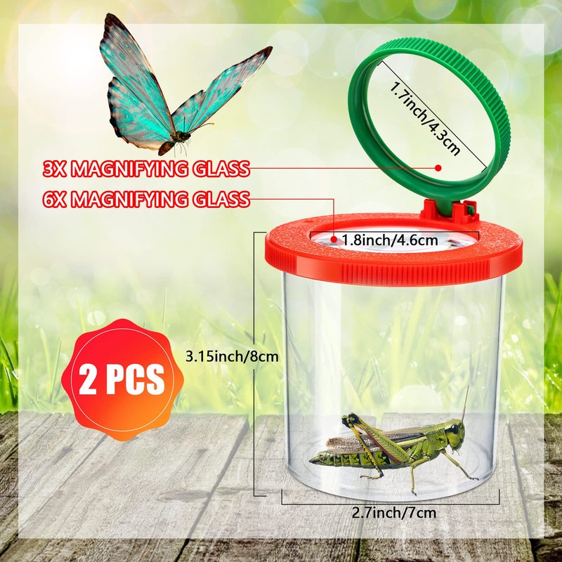 Insert Bug Viewer for Kids, 4PCS Magnifying Insect Box Bug