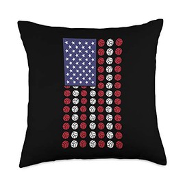 Volleyball Player American Flag Cool Sports Lovers Gifts Throw Pillow