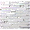 Hominter Glass Metal Tile Linear Mosaic Iridescent White Crystal Glass