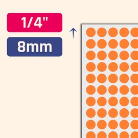 6000 Pack - 1/4" Small Dot Stickers Round Circle Labels - Orange