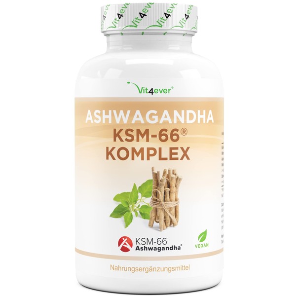 Ashwagandha KSM-66® Complex with 180 Capsules - High Dose with 1060 mg per Daily Dose - Premium Raw Material - Laboratory Tested - Natural - Vegan