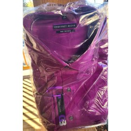 Geoffrey Beene Wrinkle Free  Cotton Blend Big Men Shirt 19-34-35 Courrant Purple