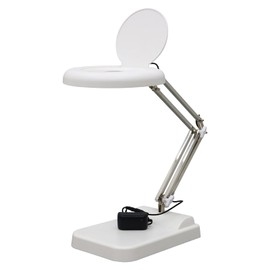 Maisutseb Magnifying Glass Desk Lamp Desk Magnifier Light with 15X Optical Lens Magnifying LED Lamp with Weighted Base for Reading Carving Identification