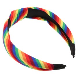 Healvian Adult Headbands for Women Hair Ties for Wow Scrunchie Braided Headband for Women Color Hair Bow Ribbon Bandana Headbands Women Knotted Women Headbands Hairband Rainbow Fabric