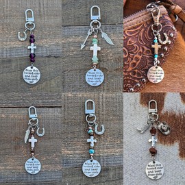 Lusebiy Horse Saddle And Bridle Charm Clip, Bless This Horse Rider Keep Safe Bridle, Saddle Riding Charms Hanging Gifts
