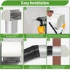 6 Inch Hooded Wall Vent with Damper&Screen, Wall Exhaust Vent