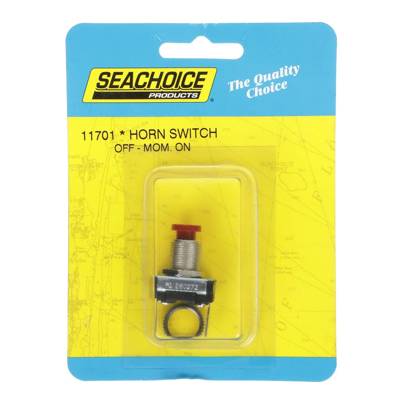 Seachoice Push Button Boat Horn Switch, Panel Mount