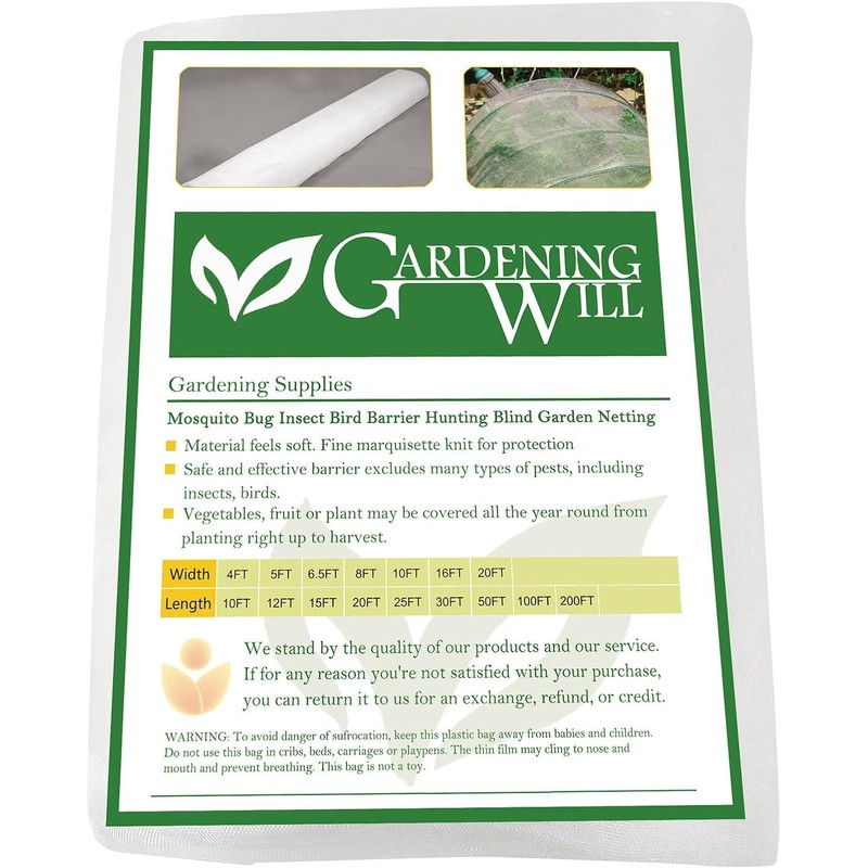 16Ft x 50Ft Mosquito Bug Insect Bird Fine Mesh Net