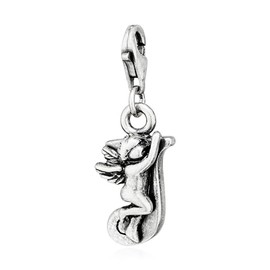 NKlaus Alphabet Charm Bead for Bracelet 925 Silver Antique Silver Plated Alphabet Charms for Bracelets Necklaces, Silver