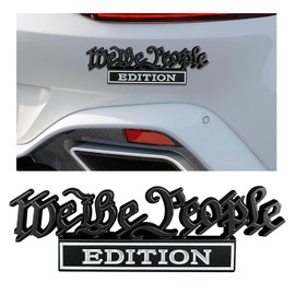 Ziciner We The People Edition Emblem, 3D Metal Raised Car Fender Badge Decal with Strong Adhesive, Universal Combat Veteran Letters Sticker Replacement for Car (Black&White)