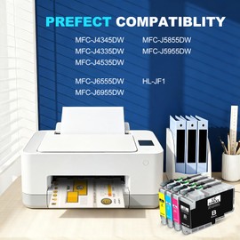 LC406XL Ink Cartridges High Yield Compatible for Brother Printer 4-Pack