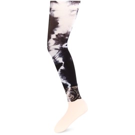 Jefferies Socks Girls 7-16 Lace Tie Dye Footless Tights, Black, 6-8