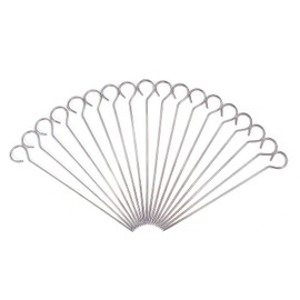 18 PCS 6''Stainless Steel Metal Skewers for Kebabs, skewers Stainless Steel, for Air Fryer,Chicken skewers,Turkey Kebabs,BBQ Accessories(18)