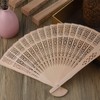 FEPITO 50 Pieces Wooden Handheld Paper Fan Wooden Folding Fans