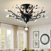 Ganeed Crystal Chandeliers,Vintage K9 Clear LED Ceiling Lighting,Edison Pendant Light