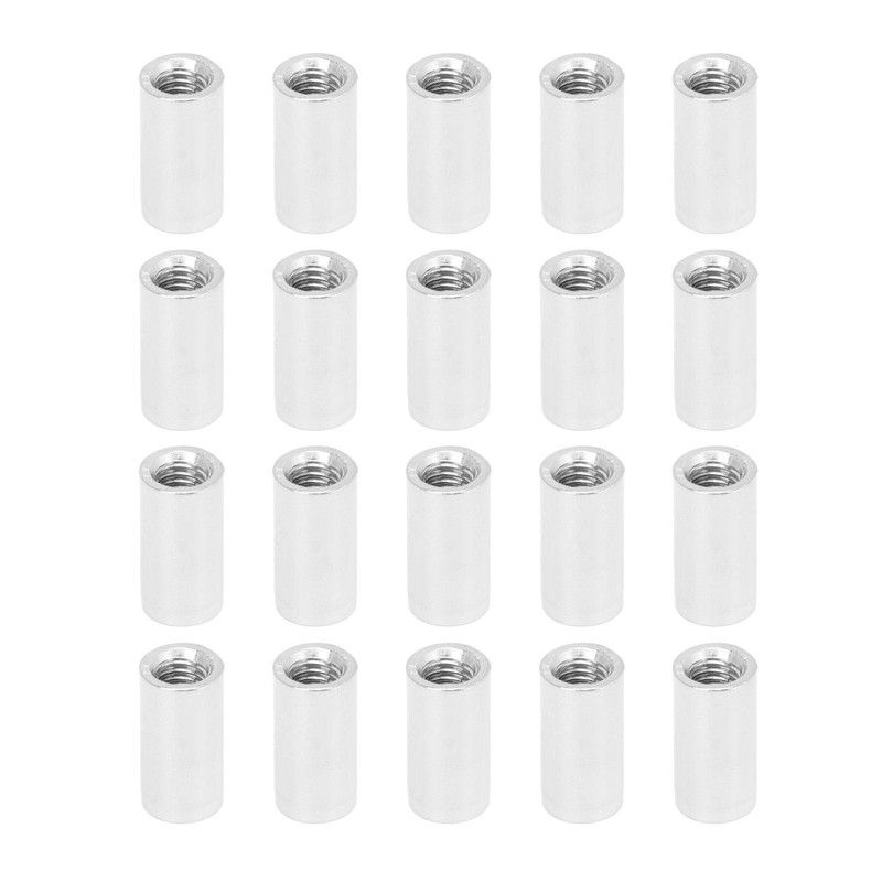 20PCS Round Coupling Nut Kit M6 X 1.0 10 L20mm