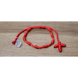 CMID My Saint Jude Red Medal Prayer Rosary Protection for Men Women Religious Bracelet Denary and a Cross/San Judas Tadeo Medalla Pulseras Rojas Religiosas Rosario Proteccion Mujer Hombre