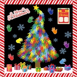 gisgfim Christmas Bulletin Board Decoration Set Merry Christmas Tree Paper Cutouts Christmas Classroom Count Down Bulletin Board Decor for Xmas Winter Holiday School Door Party Home Wall(Count Down)