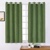 MYSTIC-HOME Faux Linen Blackout Curtains for Living Room, Green Grommet