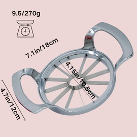 Stainless Steel Apple Slicer and Corer - Sturdy and Sharp slices，Upgraded 12-Blade Extra Large Apple Cutter & Heavy Duty Divider for Vegetables & Fruits up to 4 Inch Apples Slicing Core Remover Tool