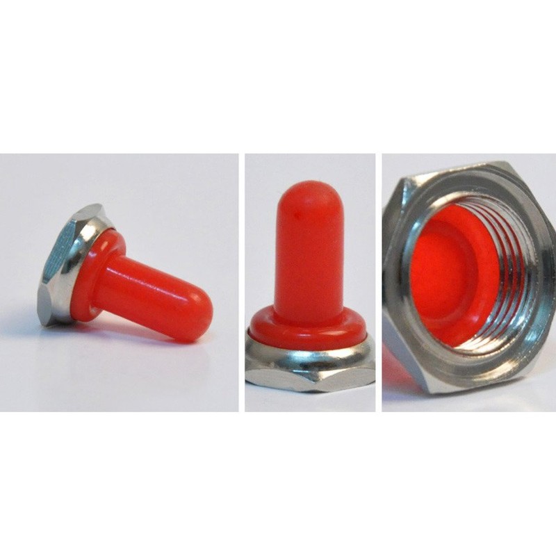 ESUPPORT Red 12mm Rubber Rocker Toggle Switch Knob Hat Waterproof