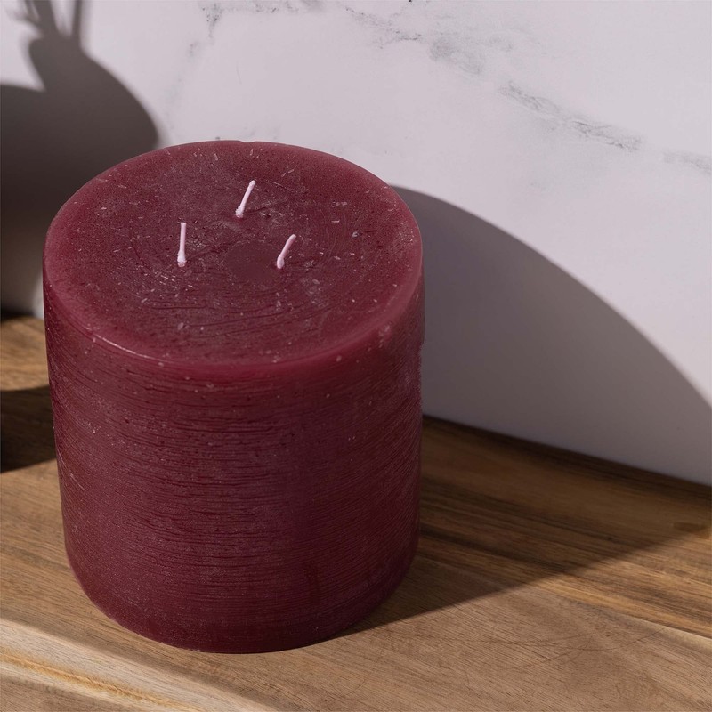 Bask Large Mottled Pillar Candles - Unscented - 6-Inch Diameter