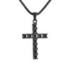 4mm Black Moissanite Necklace for Men Women Diamond Cross Pendant