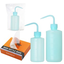 Anghie Tattoo Wash Bottles with Tattoo Bottle Bags, 2Pcs Tattoo Squeeze Wash Bottles (250ml Plus 500ml), 250Pcs/box Tattoo Wash Bottle Bags for Tattoo Supplies Tattoo Kits (Blue)