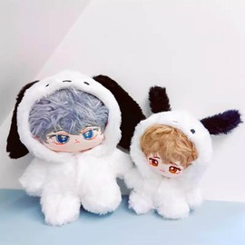 niannyyhouse 10cm~15cm 20cm 40cm Plush Doll Clothes Puppy Onesies Outfit Dolls Accessories Dress Up (White 20cm)
