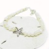 White Freshwater Shell Bracelet with Starfish Charm, Beach Jewelry, Coastal